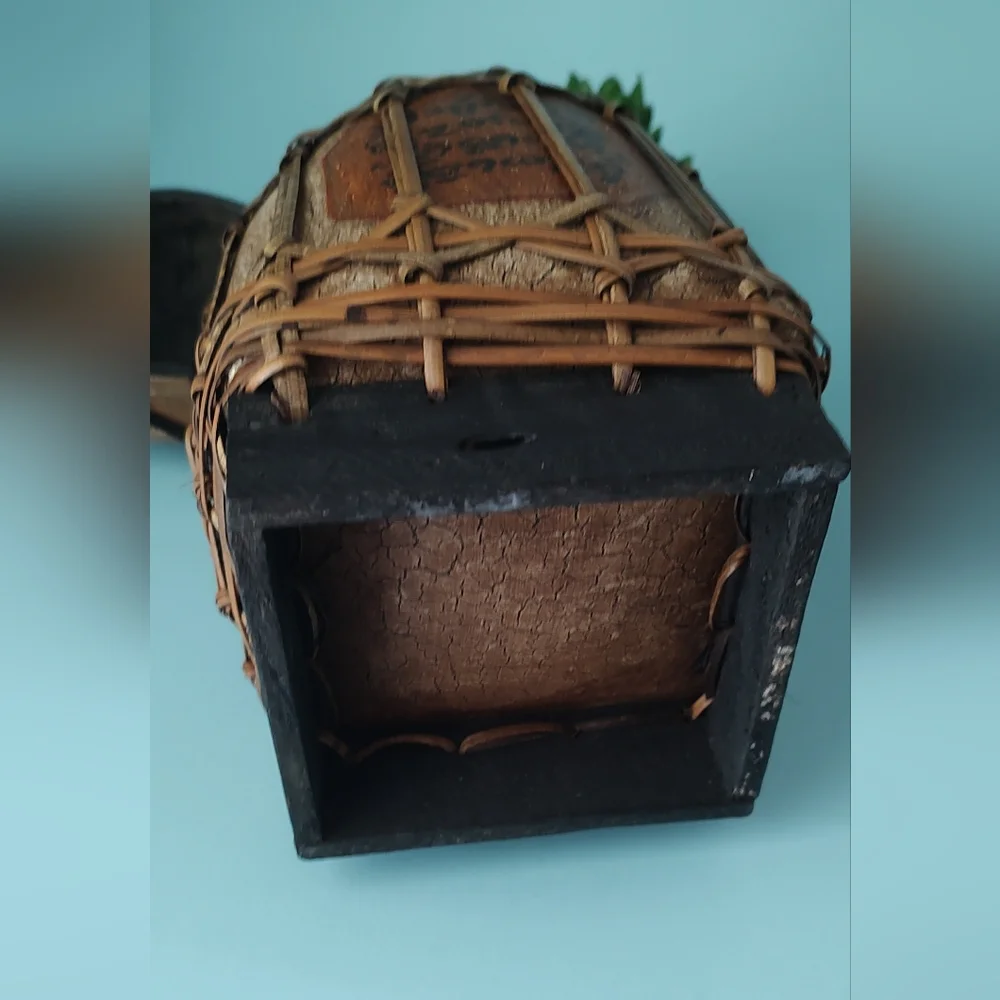 Vintage Artisan Handmade Thai   Decorative Bamboo Rice Bowl  Good Condition